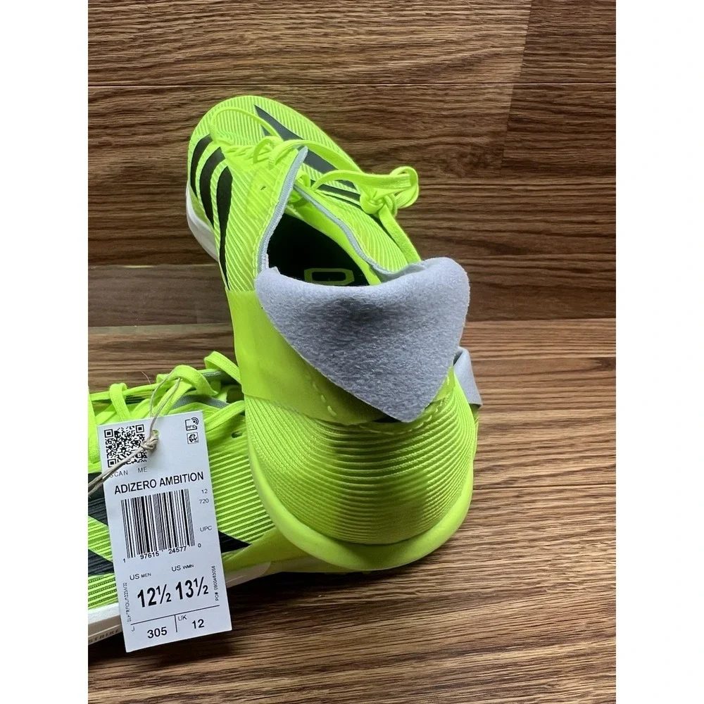 adidas Adizero Ambition Lucid Lemon Black Spikes IH5798 Men's Size 12.5 No spike